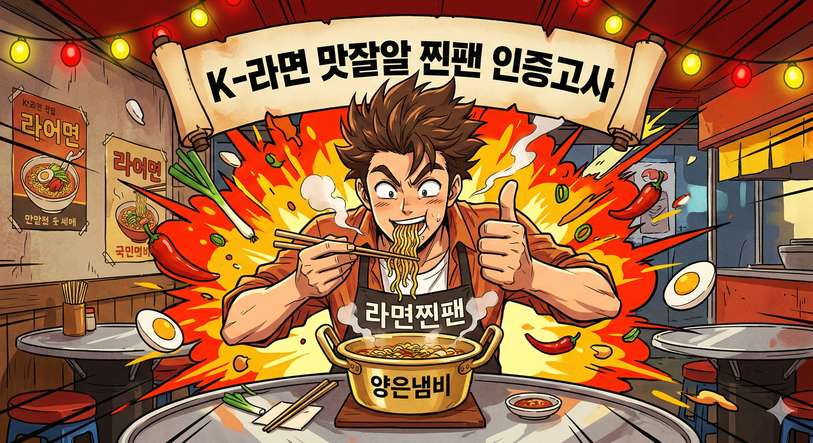 K-라면 맛있는 찐빵 인증 테스트